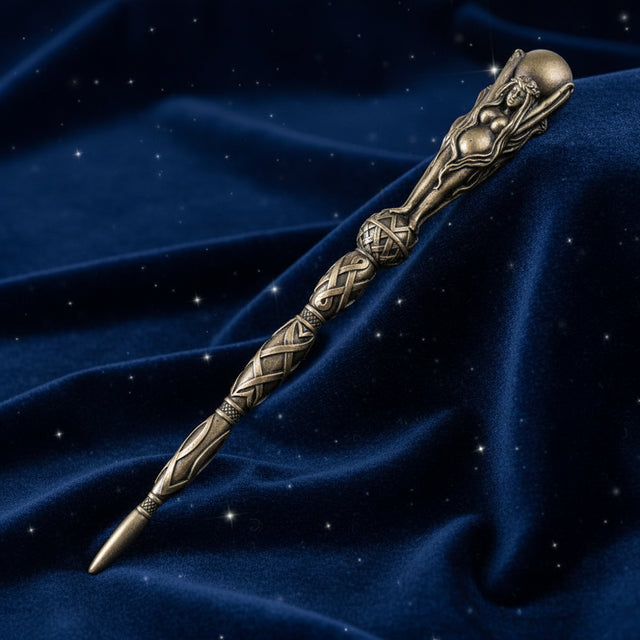 Triple Goddess Mystical Wand for ritual work and altar use