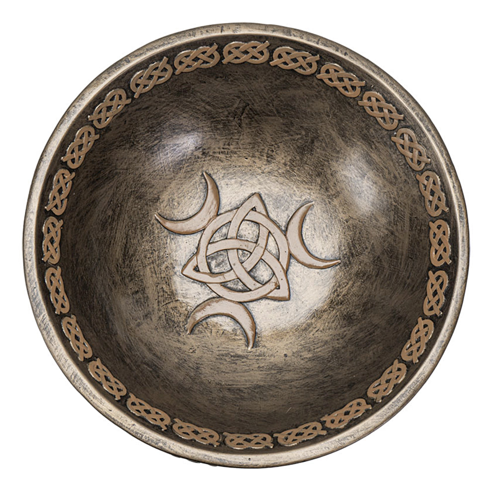 Triple Goddess offering bowl for ritual offerings and altar use, detail view