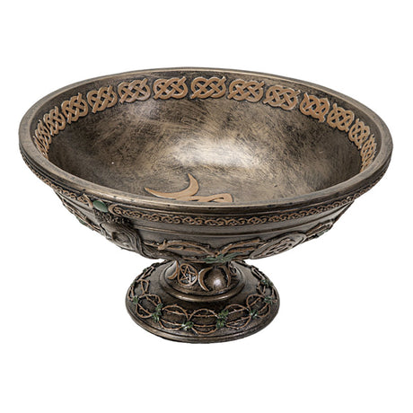 Triple Goddess offering bowl for ritual offerings and altar use, side view