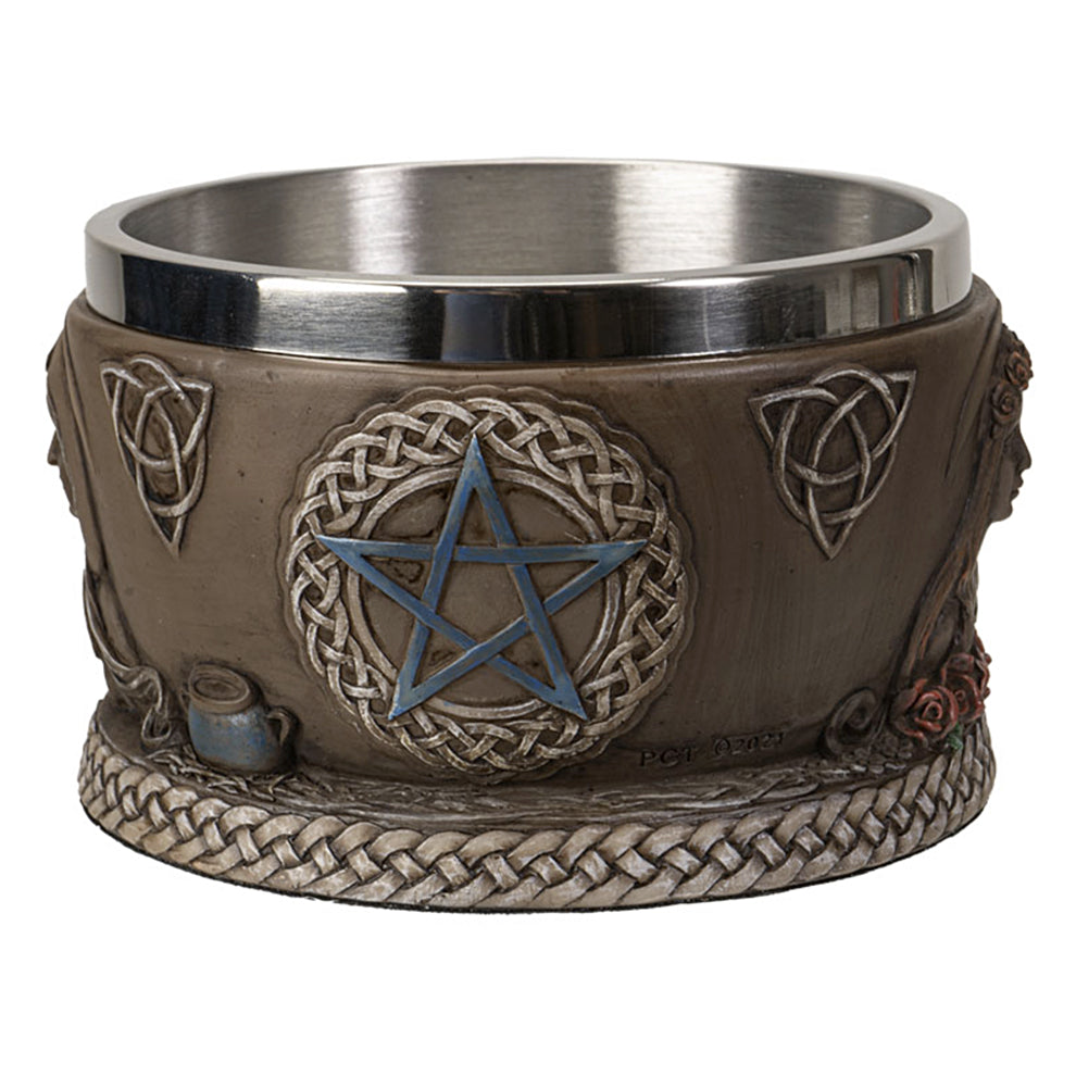 Triple Goddess sage burning bowl for smudging, cleansing spaces, and ceremonial practice.
