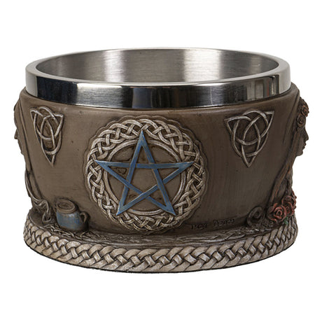 Triple Goddess sage burning bowl for smudging, cleansing spaces, and ceremonial practice.