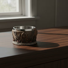 Triple Goddess ceramic smudge bowl for holding herbs, resin, and incense during altar and ritual use.