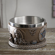 Triple Goddess Wiccan smudge bowl for altar rituals, smoke cleansing, and sacred space preparation.