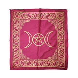 Triple Moon altar cloth with pentacle design for altar decoration, ritual practice, and sacred space setup.