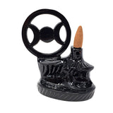 Triple Moon backflow cone burner incense holder for cascading smoke display