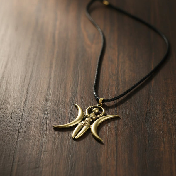 Triple Moon Goddess Necklace pendant jewelry featuring the triple moon symbol