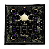 Triple Moon Tarot & Altar Cloth table cloth for mystical decor, tarot use, and ritual altar preparation.