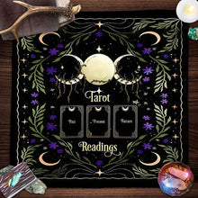 Triple Moon Tarot & Altar Cloth fabric altar cloth for tarot readings, spiritual rituals, and sacred space setup.