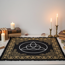 Triquetra altar cloth fabric altar covering for ritual work, meditation, and sacred space decoration.