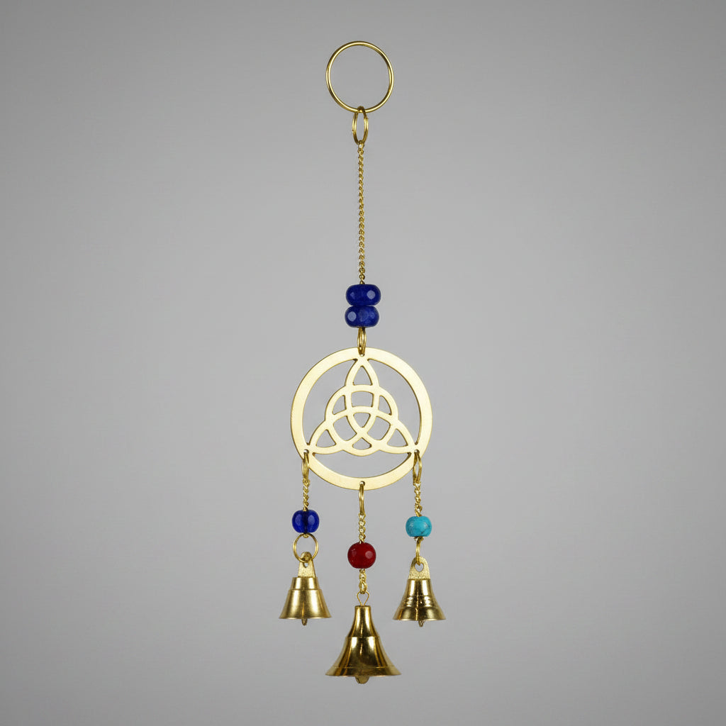 Triquetra bell chime for altar and porch decor