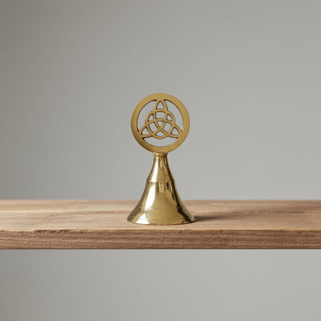 Triquetra brass altar bell, 4 inch, for ritual and ceremonial use