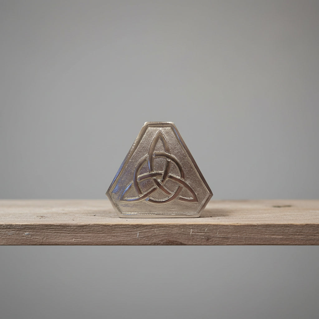 Triquetra metal altar tile, 5 inch, for altar decoration and ritual display