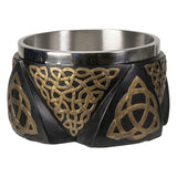 Triquetra ritual smudge bowl for holding smoking herbs, catching embers, and ceremonial cleansing work.