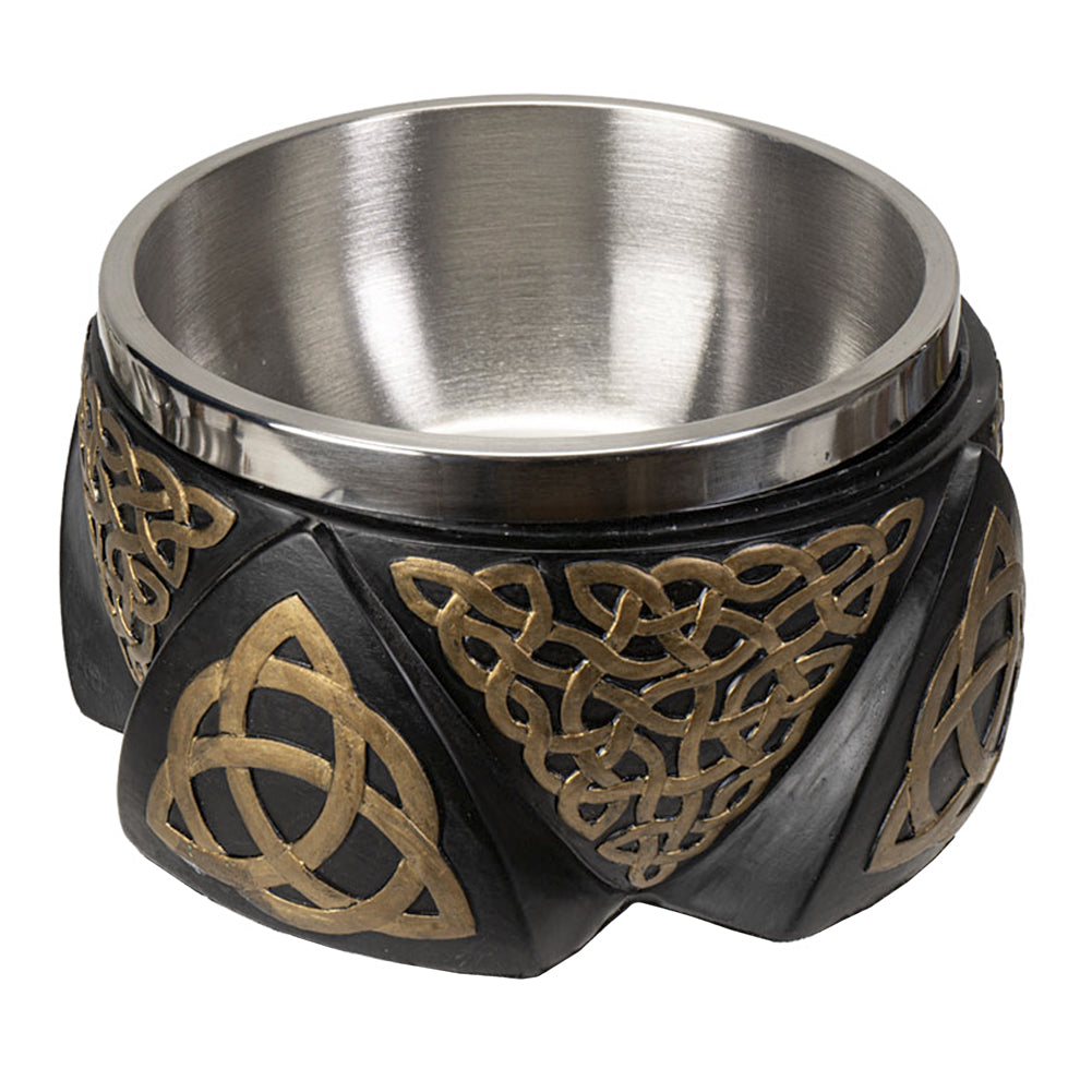 Triquetra sage burning bowl for smudging rituals, energy cleansing, and sacred space purification.