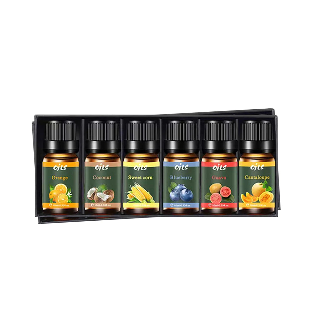 Tropical Escape six-bottle fragrance oil set for home scenting and craft use.