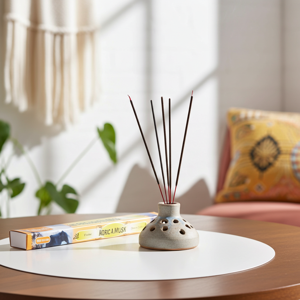 Tulasi African Musk incense stick pack for relaxation, aromatherapy, and daily incense burning.