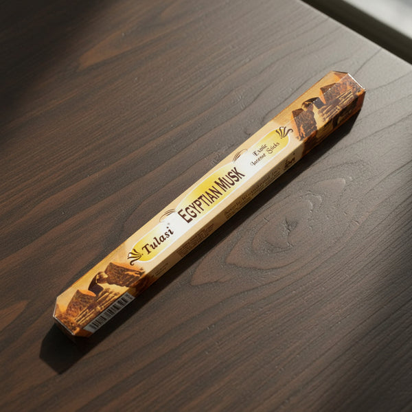 Tulasi Egyptian Musk incense sticks for home fragrance, meditation, and daily relaxation.