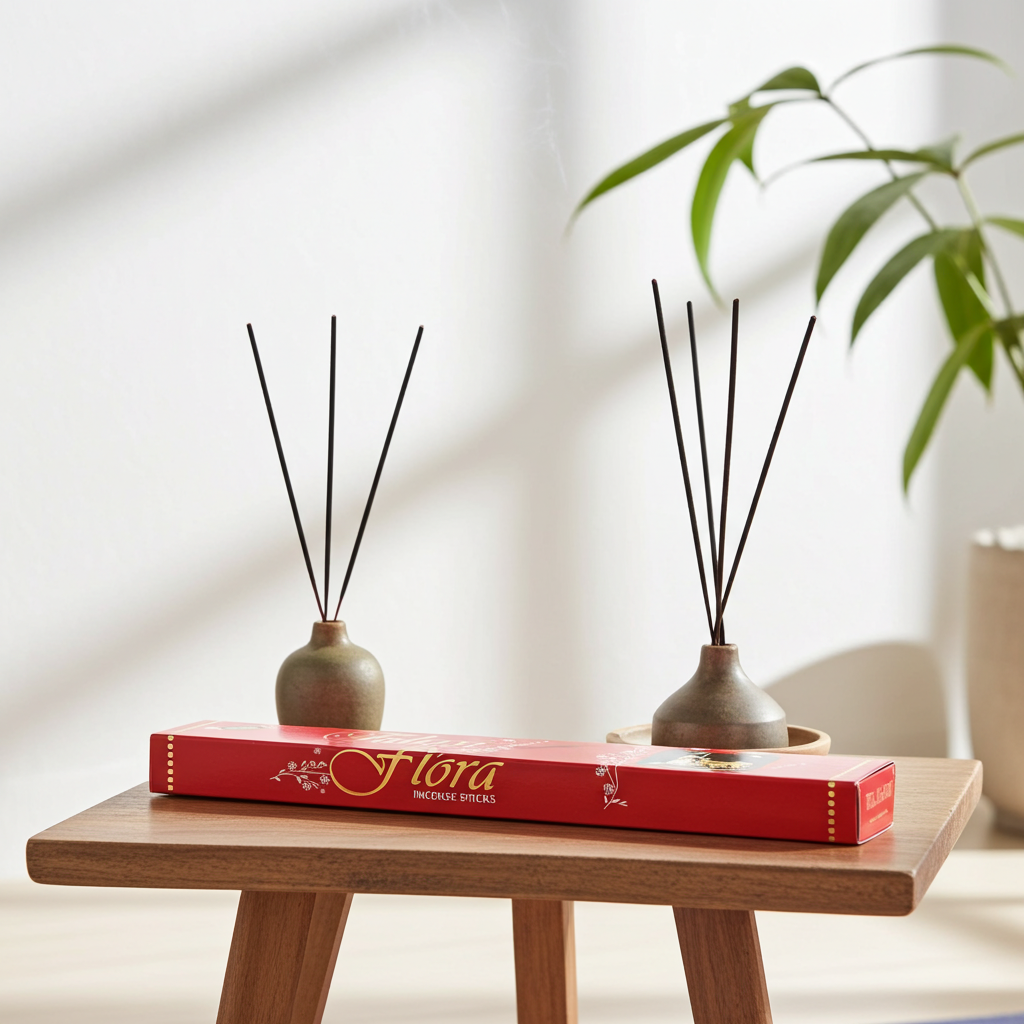 Tulasi Flora masala incense sticks for relaxation, prayer, and aromatic room freshening.