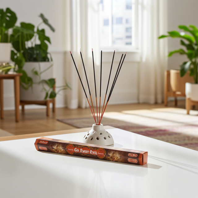 Tulasi Go Away Evil incense sticks pack for spiritual cleansing, protection, and daily ritual use.