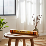Tulasi Myrrh incense sticks box for relaxation, prayer, and daily aromatic use.
