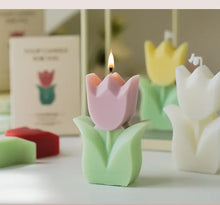 Tulip flower handmade soy wax candle sculpted candle for home decoration, fragrant ambiance, and special occasion gifting.