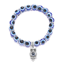Turkish blue evil eye jewelry bracelet for casual wear, layered bracelet styling, and protection-themed accessorizing.