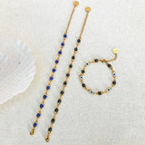 Turkish Evil Eye protection bracelet in gold-plated finish for symbolic wear, daily outfit styling, and spiritual-inspired fashion.