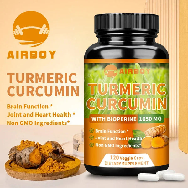 Turmeric Curcumin 95% capsules bottle supplement for antioxidant support, daily wellness, and routine health maintenance.