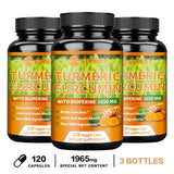 Turmeric Curcumin 95% concentrated capsules bottle for antioxidant support, daily supplement use, and overall wellness support.