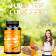 Turmeric Curcumin piperine capsules for joint support, mobility wellness, and daily nutritional supplementation.