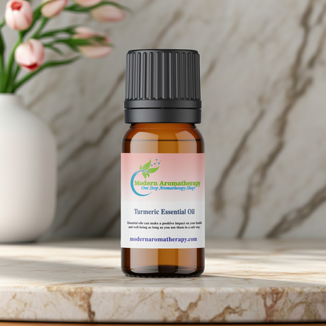 Turmeric Essential Oil bottle for aromatherapy, diffuser use, and daily wellness rituals.