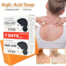 Turmeric Kojic Acid Whitening Soap 2PCS packaging with before and after brightening results.