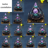 Twelve Constellations Orgone Pyramid for meditation, energy healing, and home décor.