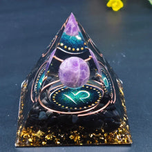 Twelve Constellations Orgone Pyramid for meditation, energy healing, and home décor.