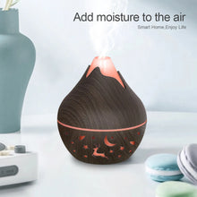 Mini Wood Grain Aromatherapy Diffuser 200ml ultrasonic diffuser for essential oil misting, humidifying, and soothing indoor use.