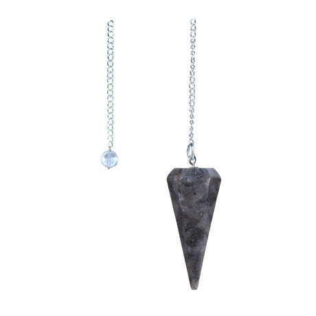Unakite 6-sided faceted pendulum on a 9-inch chain for dowsing