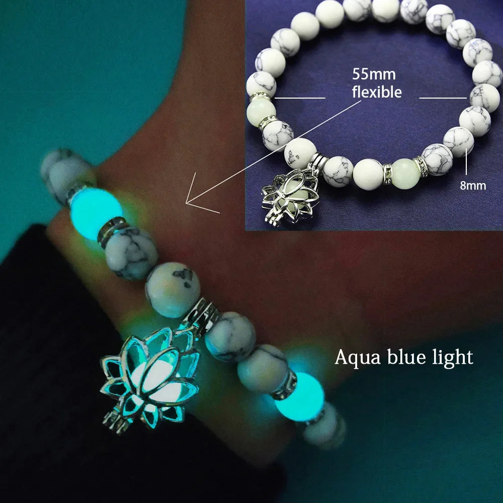 Luminous Natural Stone Lotus Bracelet unisex bracelet for mindful gifting, everyday use, and meditation-inspired styling.