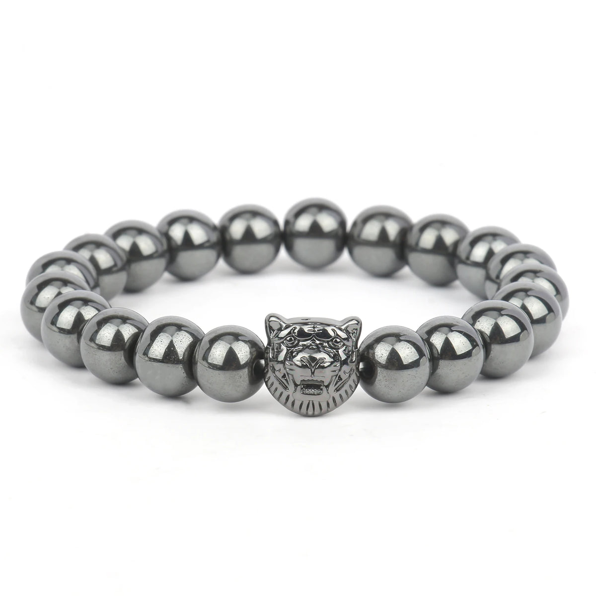 Unisex Magnetic Hematite stretch bracelet for daily wrist support styling, comfortable all-day wear, and simple fashion accessorizing.