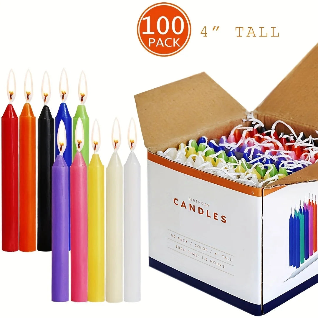 Unscented assorted mini taper candles set for prayer, meditation, altar work, and everyday decorative use.