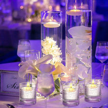 Unscented disc candles for wedding centerpieces, reception decor, and floating candle arrangements.
