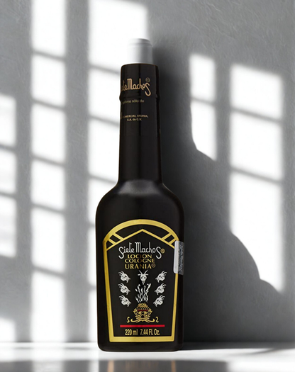 Urania Siete Machos Cologne 210ml bottle for energy clearing, blessing spaces, and devotional practice.