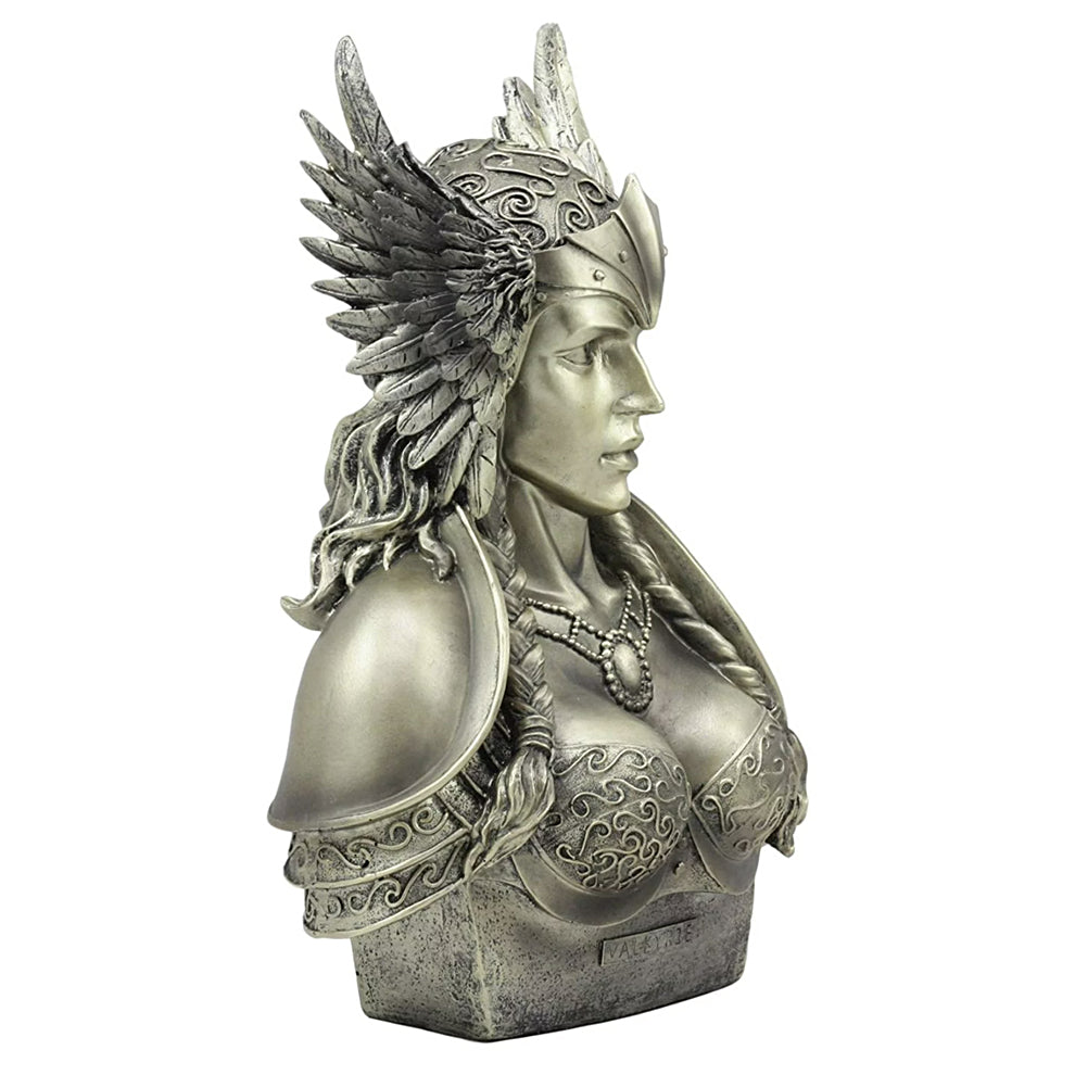 Valkyrie bust sculpture ornament for tabletop decor, office styling, and mythological art display.