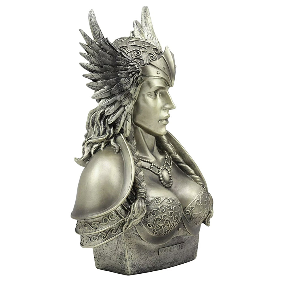 Valkyrie bust sculpture ornament for tabletop decor, office styling, and mythological art display.