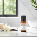 Vanilla Essential Oil bottle for warm, comforting aromatherapy, mood uplift, and cozy home diffuser blends.