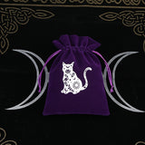 Velvet card bag for tarot reading supplies for holding decks and small tools used in divination and meditation practice.