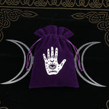 Velvet drawstring pouch for tarot deck storage for organizing cards neatly at home, on the go, or during rituals.