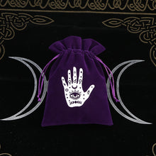 Velvet drawstring pouch for tarot deck storage for organizing cards neatly at home, on the go, or during rituals.