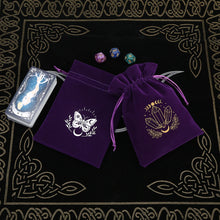 Velvet oracle and tarot drawstring bag for storing divination decks, crystals, and small ritual accessories.