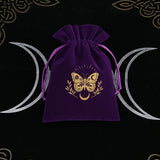 Velvet pouch bag for spiritual card decks for protecting tarot and oracle cards during storage and daily use.