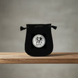 Velvet pouch with Gemini zodiac symbol embroidery for storing crystals, tarot cards, and small ritual items